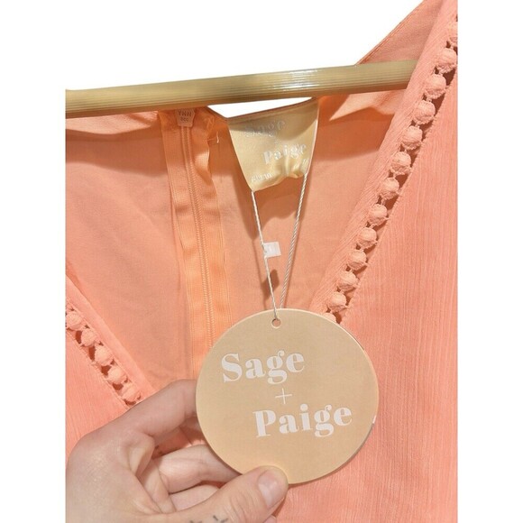 Nwt Sage & Paige In Heaven Mini Dress Neon Orange Pink Womens Size Medium Summer - Picture 4 of 9